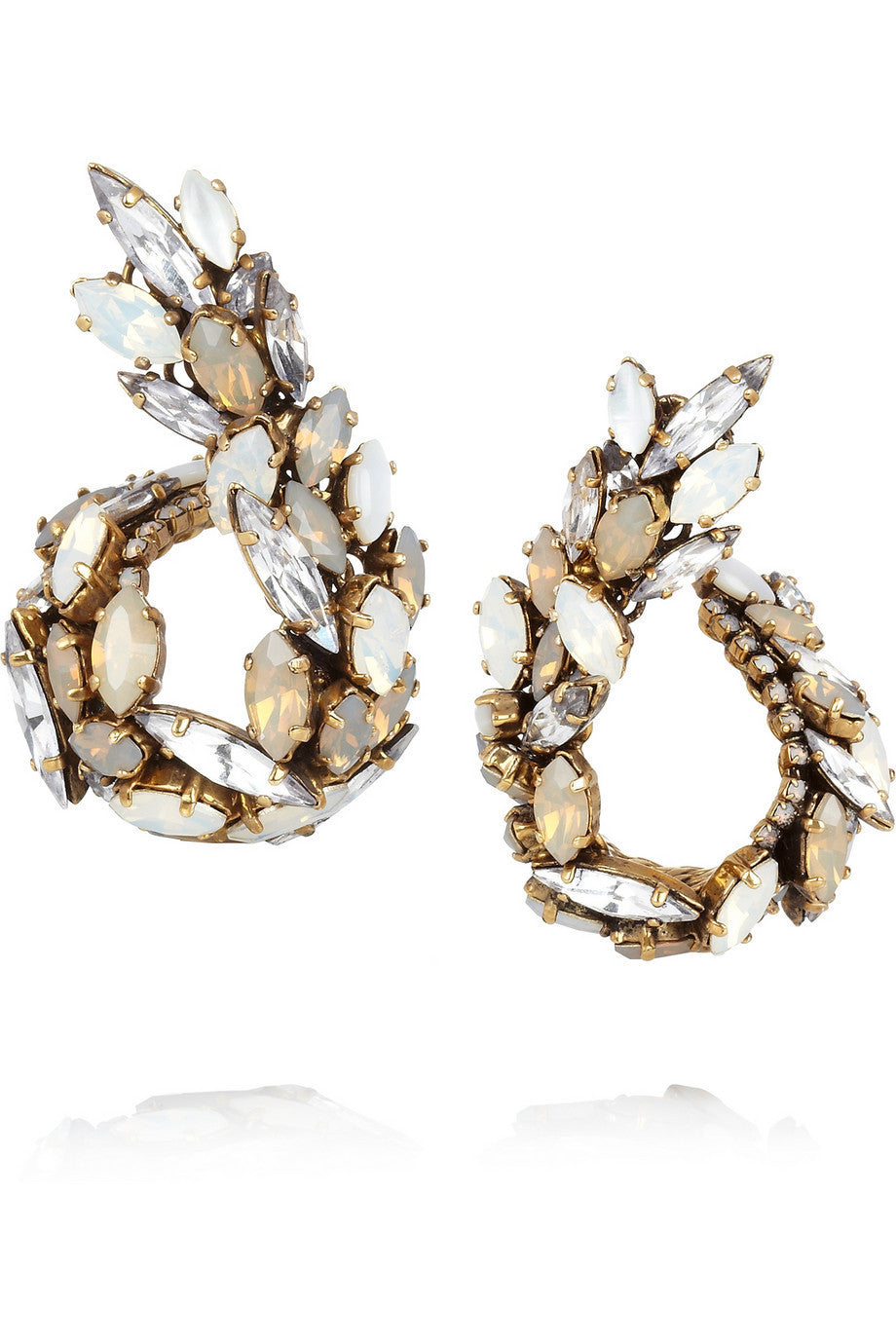 Whiter Shade of Pale gold-plated Swarovski crystal earrings