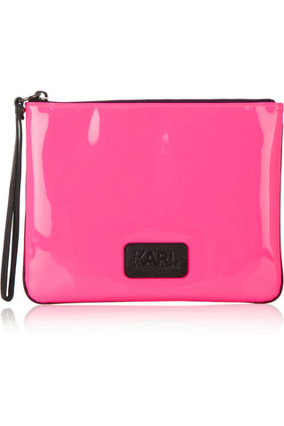 Neon patent-leather pouch
